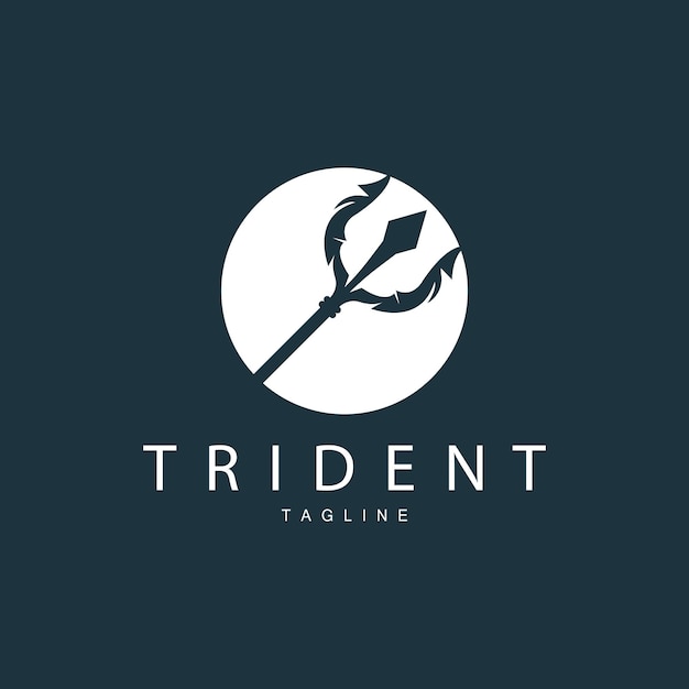 Trident Weapon Logo Vector Spear of King Poseidon Neptune Symbol Template Design