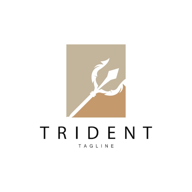 Trident Weapon Logo Vector Spear of King Poseidon Neptune Symbol Template Design