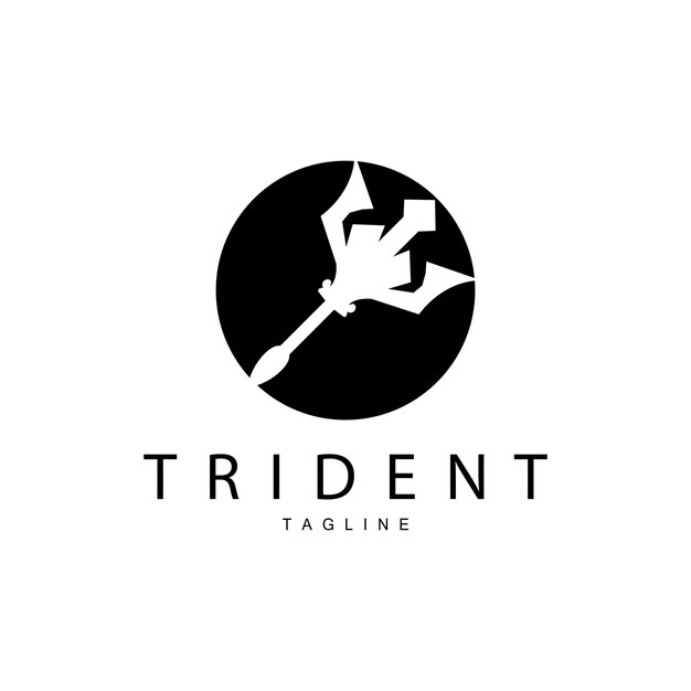 Trident Weapon Logo Vector Spear of King Poseidon Neptune Symbol Template Design