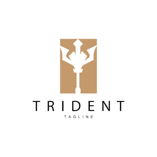 Trident Weapon Logo Vector Spear of King Poseidon Neptune Symbol Template Design