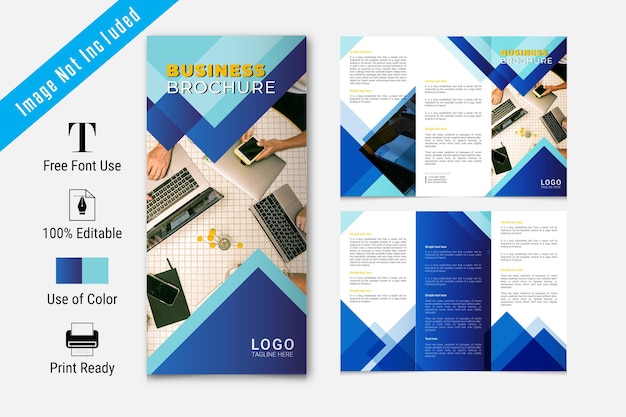 Trifold brochure corporate minimal business promo education presentation