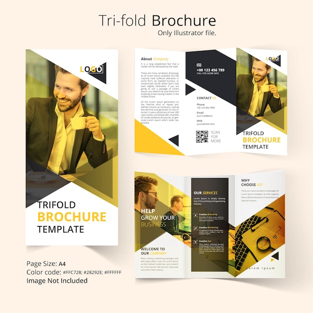 Trifold Brochure Design a poster for a man with a beard and mustache corporate business