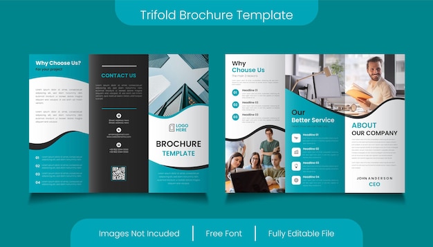 Trifold brochure template modern business design