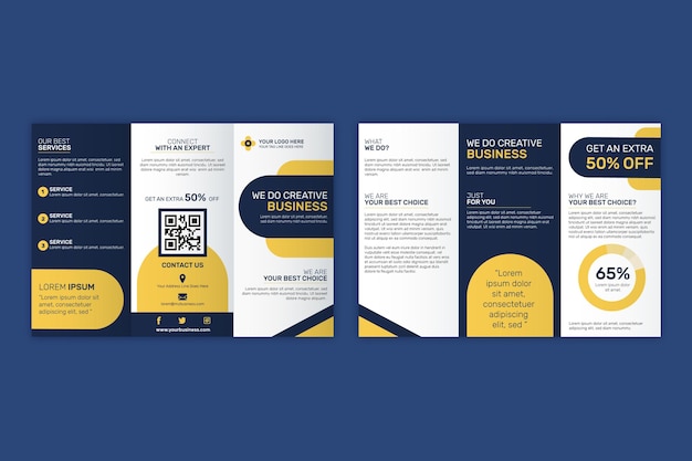 Trifold brochure template theme