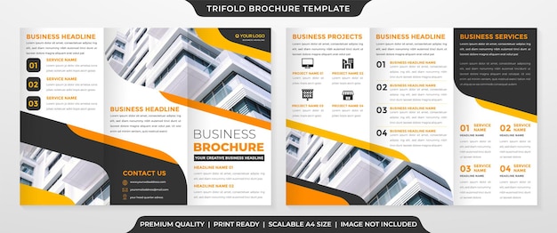 trifold brochure template use for annual report and company profile