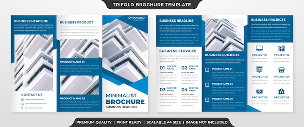 trifold brochure template with abstract and modern style