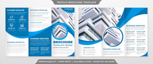 trifold brochure template with minimalist and premium style