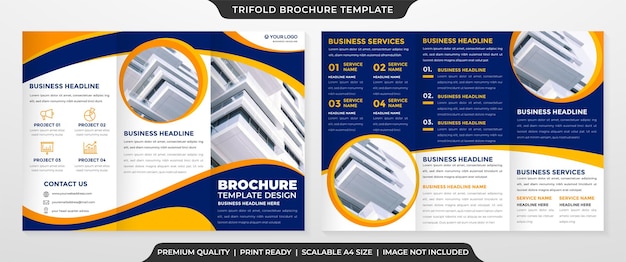 trifold brochure template with minimalist style use for business proposal