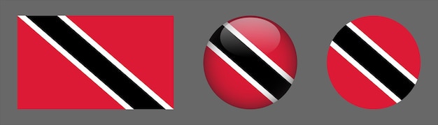 Trinidad and Tobago Flag Set Collection Vector