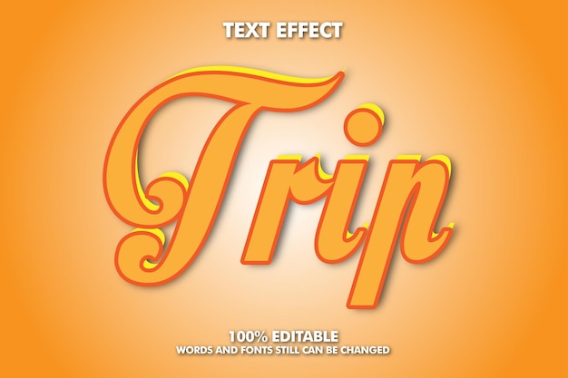 Trip Modern bold 3d typography cartoon editable text effect