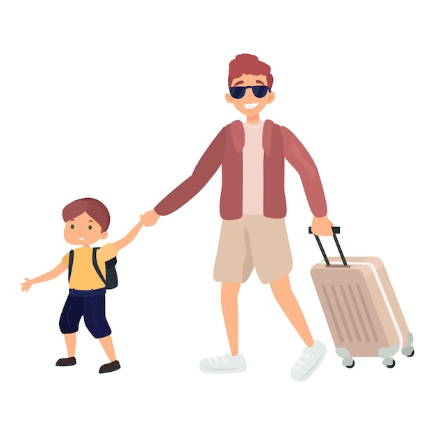 Trip with kid flat icon Colored vector element from airport collection Creative Trip with kid icon for web design templates and infographics