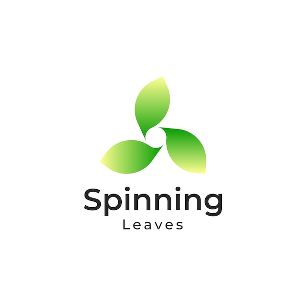 Triple infinity loop leaf logo design