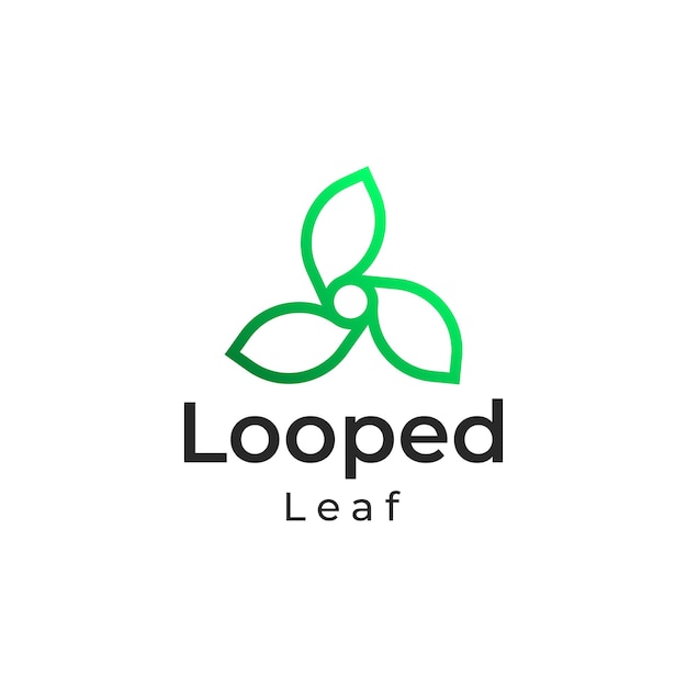 Triple infinity loop leaf logo design