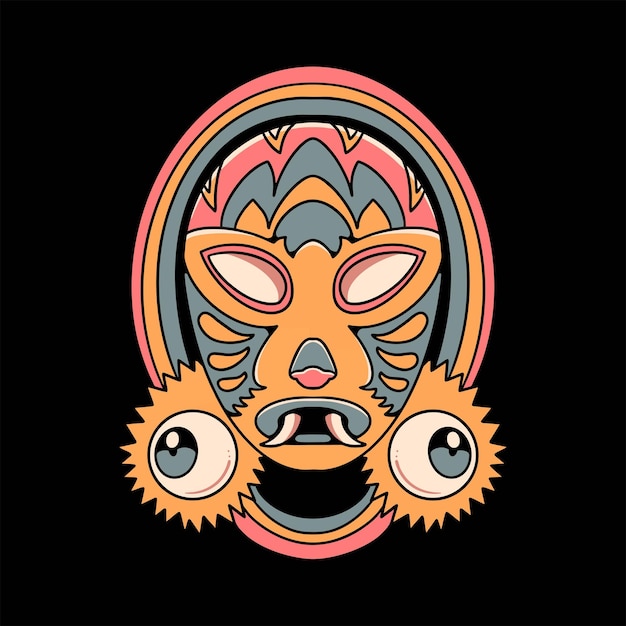 trippy mask illustration vector design