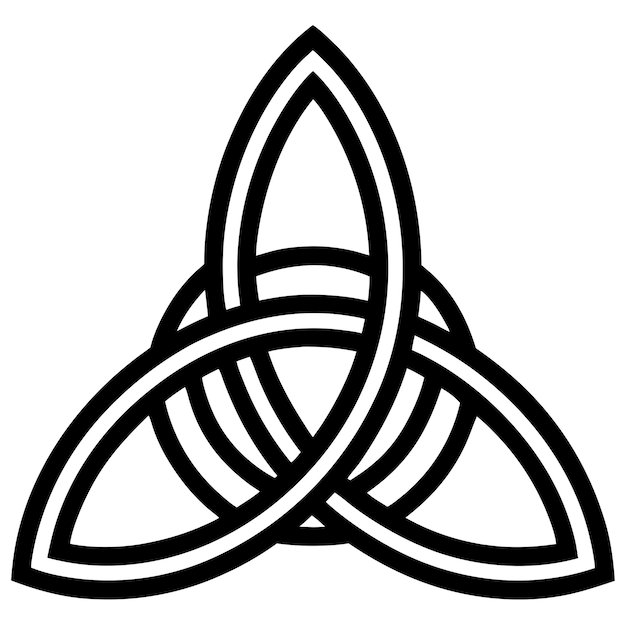 Vector triquetra celtic trinity knot silhouettes for symbolic and cultural themes