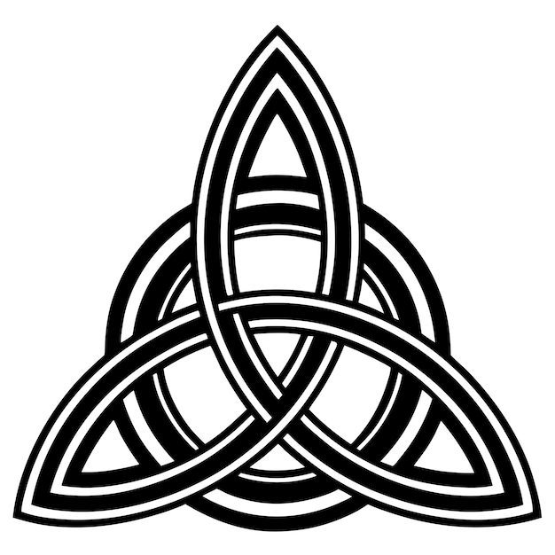 Vector triquetra celtic trinity knot silhouettes for symbolic and cultural themes