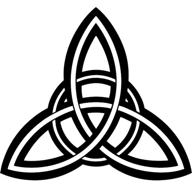 Vector triquetra celtic trinity knot silhouettes for symbolic and cultural themes