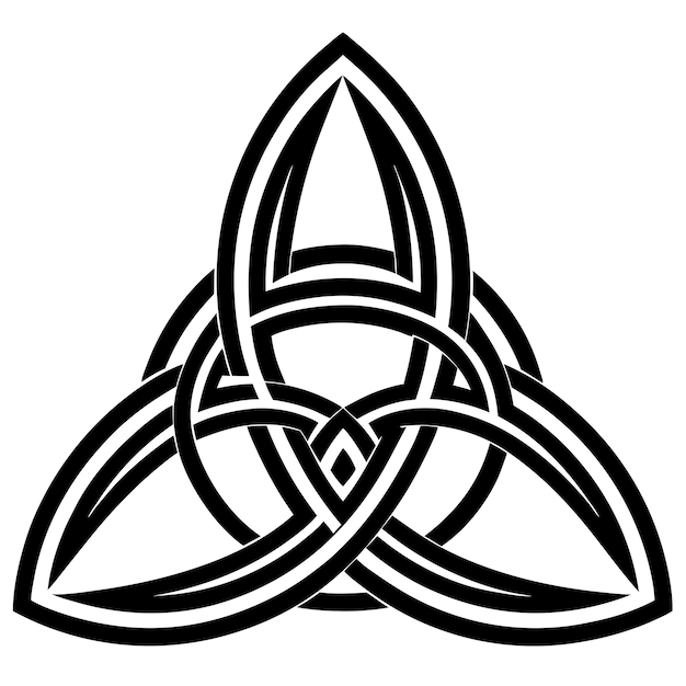 Vector triquetra celtic trinity knot silhouettes for symbolic and cultural themes