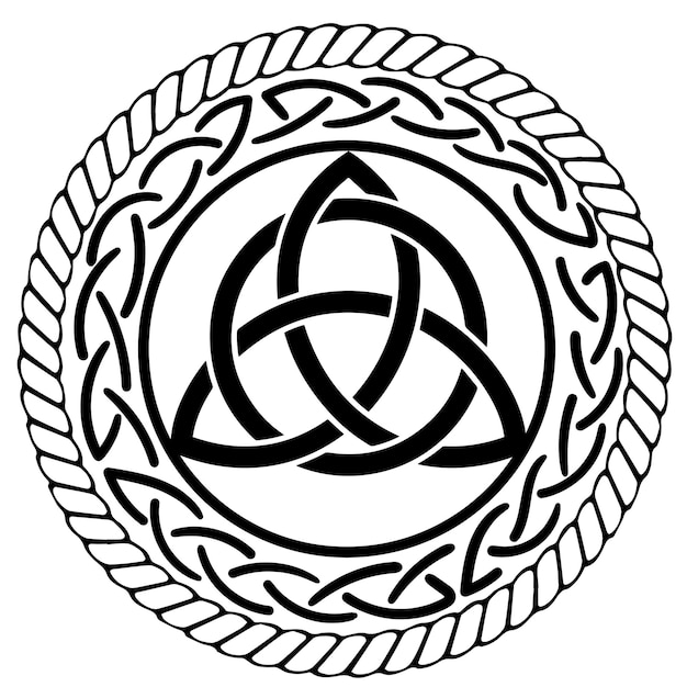 Triquetra in circle trikvetr knot shape trinity vector all