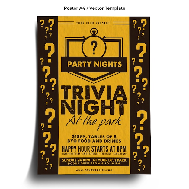 Trivia Night Poster Template