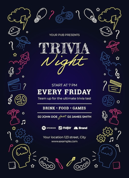 Trivia Night Pub Quiz Flyer