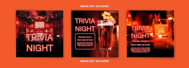 Trivia night Vector poster and social media post template