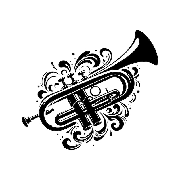 Trombone silhouette vector illustration