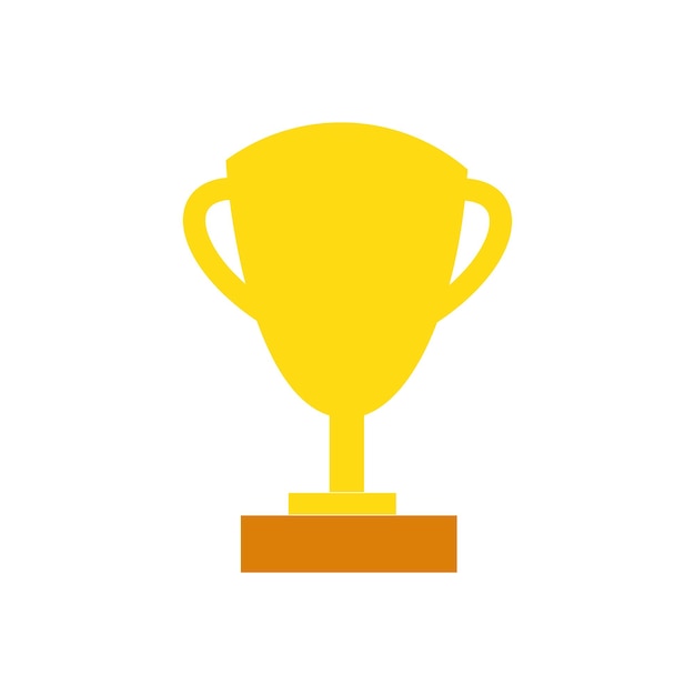 Trophy cup flat icon on white background for web and mobile design medal design element symbol