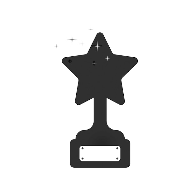 Trophy cup in the form of a star dark icon on white background