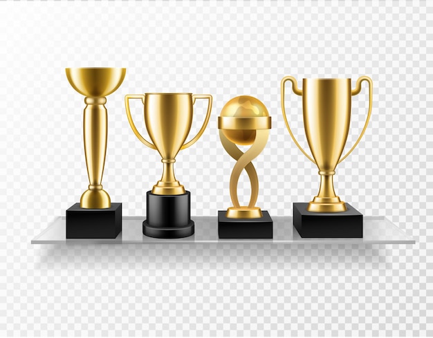 Vector trophy cup on shelf illustration