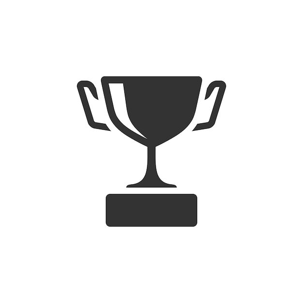 Trophy icon in black and white