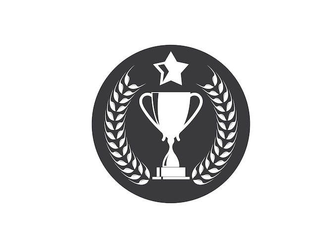 Trophy illustration vector logo icon of winner illustration