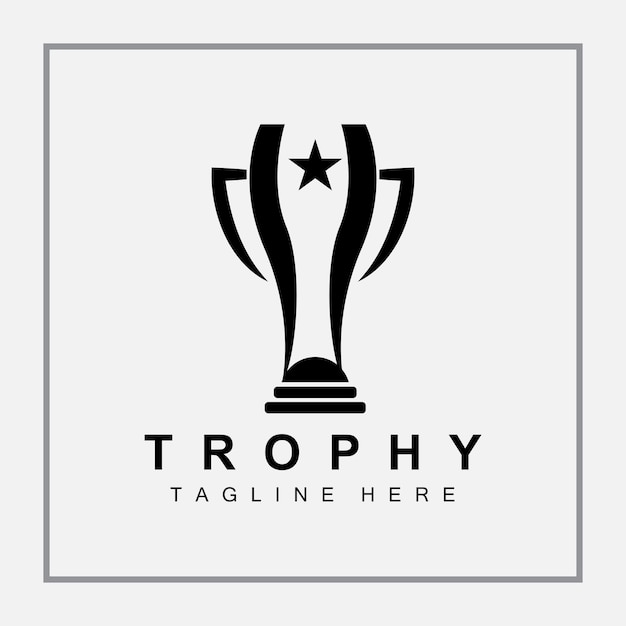 Trophy Logo Design Award Winner Championship Trophy Vector Success Brand