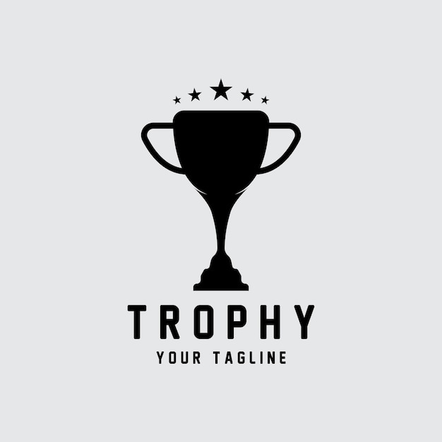 Trophy Logo Design Award Winner Championship Trophy Vector Success Brand