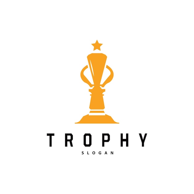 Trophy Logo Design Vector Icon Template Illustration Cup Championship Tournament Winner Award