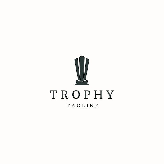 Trophy logo icon design template flat vector illustration