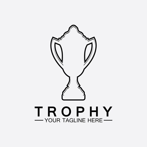 Vector trophy vector logo iconchampions  trophy logo icon for winner award logo template