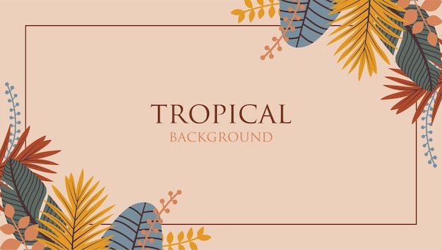 tropical background with leaves