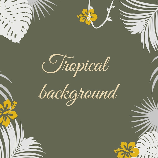 Tropical background with leaves