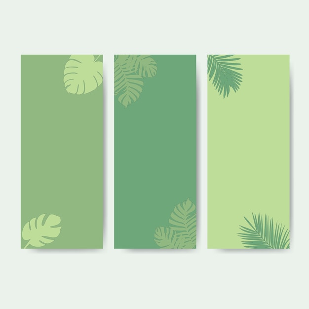 Tropical banners with tropical leaves Invitation poster cover template Tropical Leaves Frame