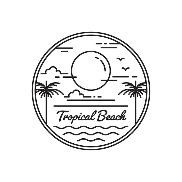 tropical beach monoline logo