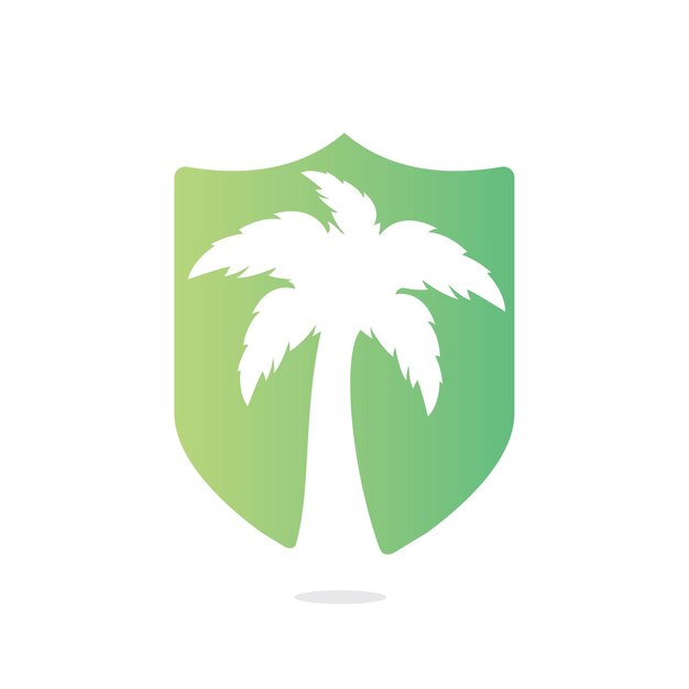 Tropical beach and palm tree logo design