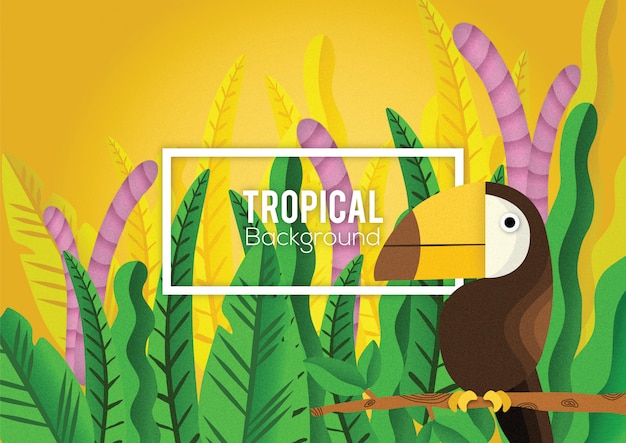 Tropical bird leaf background