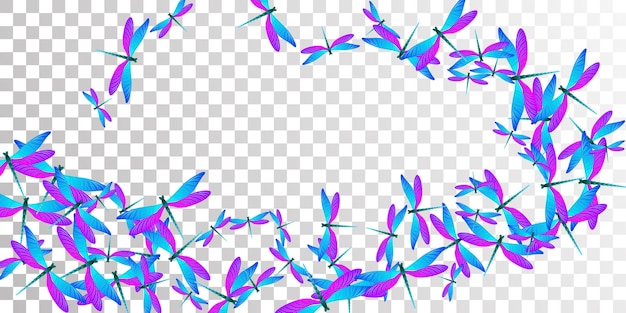 Vector tropical blue purple dragonfly flat vector background spring pr