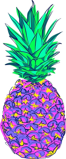 Tropical botanical design with pineapple elements