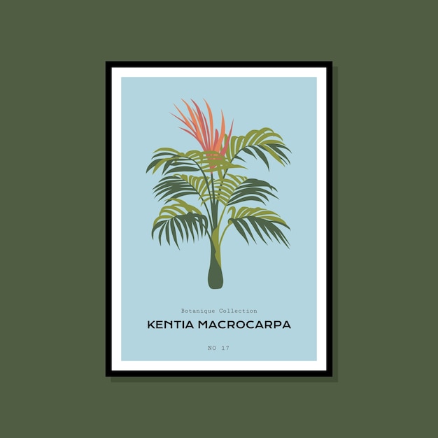 Tropical and botanical hand drawn print poster for your wall art collection