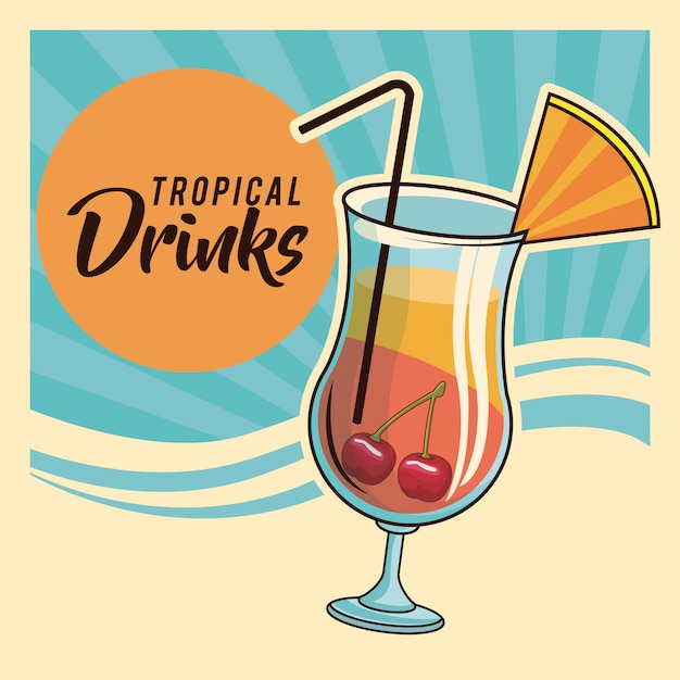 tropical cocktail poster