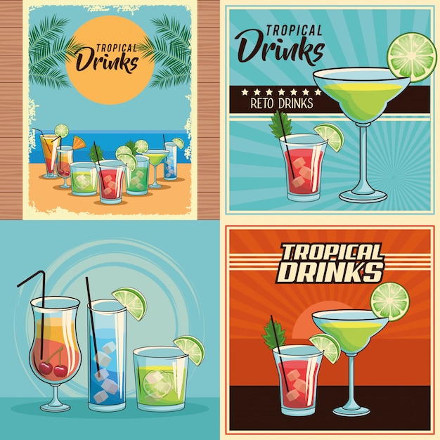 tropical cocktails poster