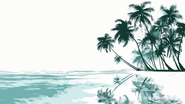 Vector tropical coconut trees vector illustration