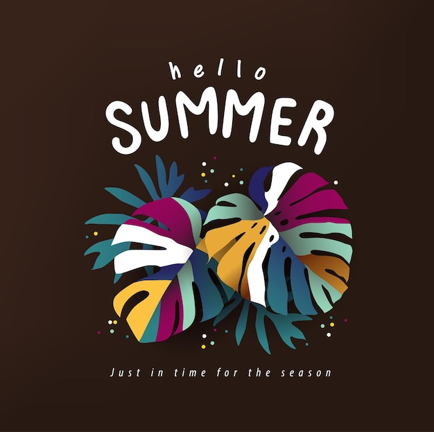 Tropical Colorful Summer background layout banner design